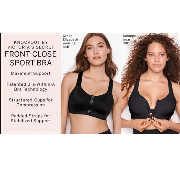 Knockout by Victoria’s Secret Zip Front Sports Bra Size 36B Max Support Wine - Picture 7 of 8